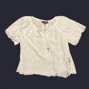 White Eyelet Women's Top